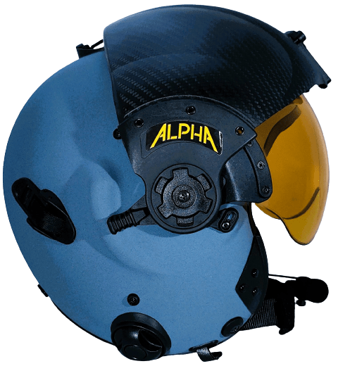 ALPHA Eagle Flight Helmet - Suede Blue_Grey Amber Visor