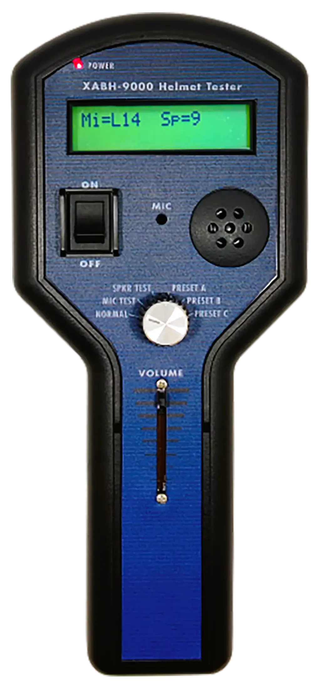 This XABH-9000 Handheld ALSE Tester allows the user to test a variety of communication systems (helmets or headsets) as well as individual components